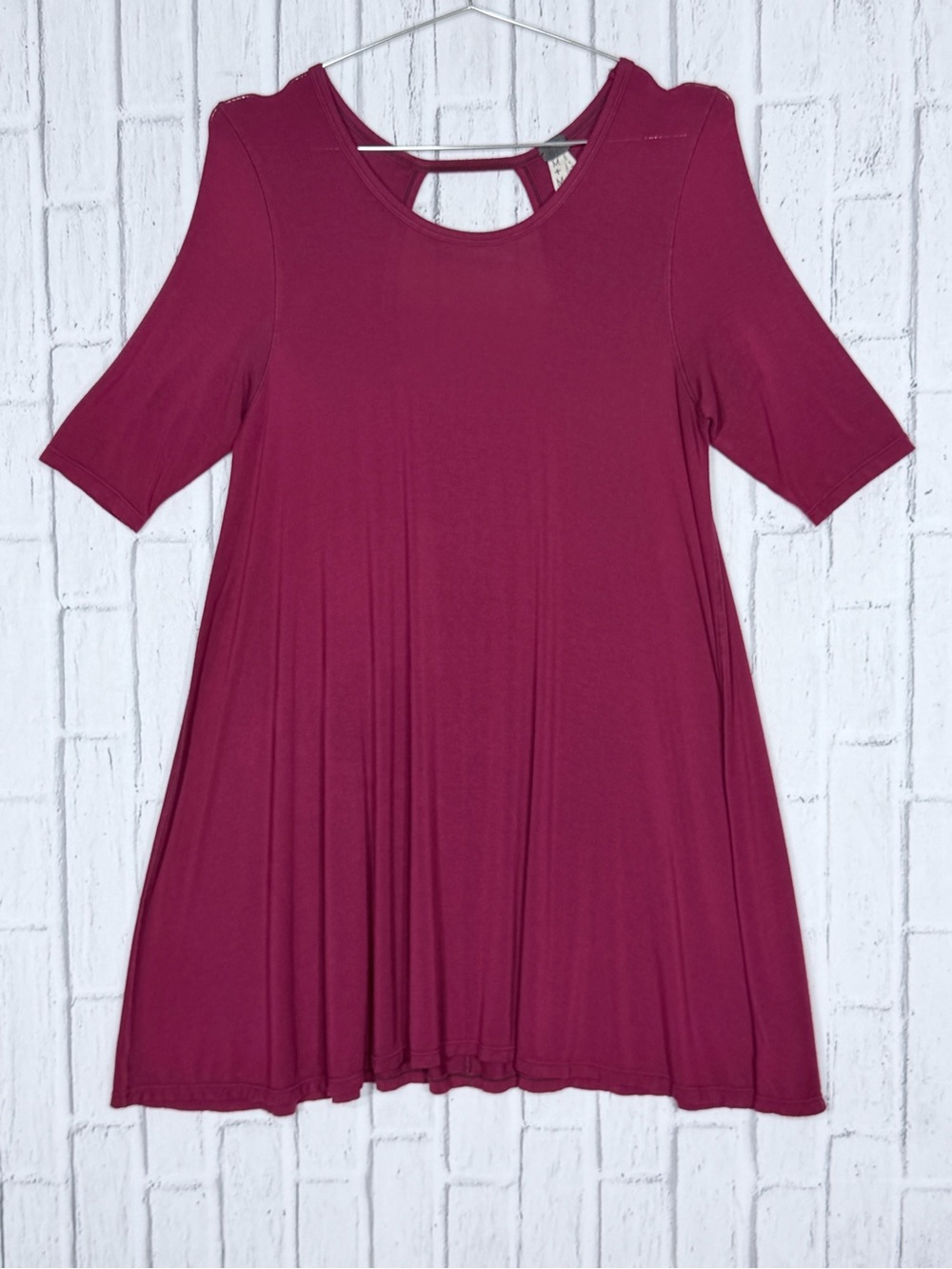 🍷 We The Free Burgundy Short Sleeve Swing Tunic Top M